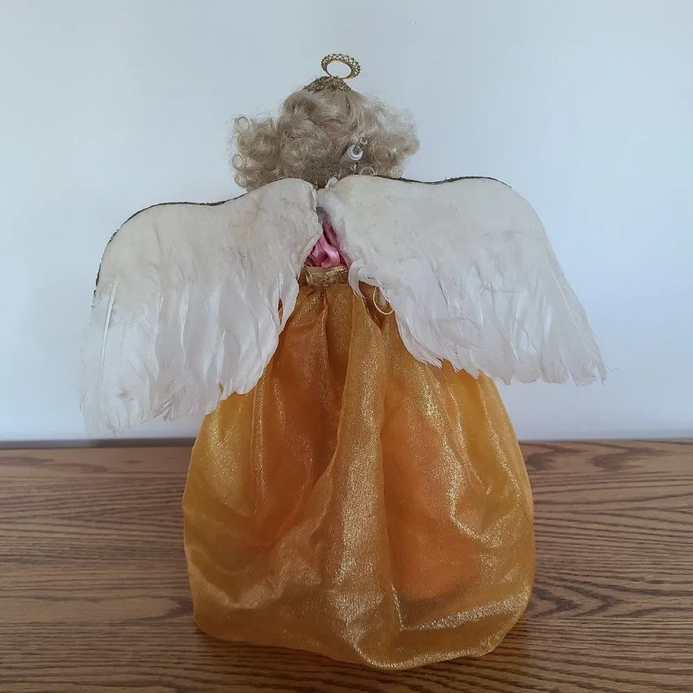 Paradise Galleries Vintage Light Up Porcelain Angel Tree Topper or Shelf Sitter